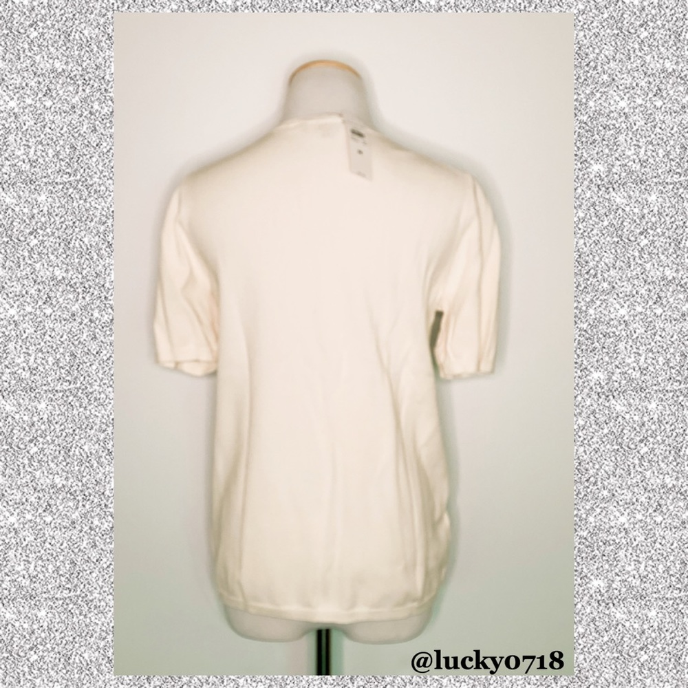 Ann Taylor NWT Cream Seasonless Short Sleeve Top M - Picture 5 of 7